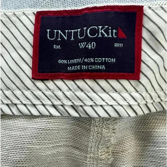 UNTUCKit Linen Blend Flat Chino Shorts Bundle 2 Pair Men’s Size 40 - Picture 3 of 4
